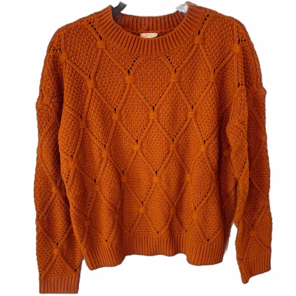 Hem & Thread Sweaters - Burnt Orange Knit Sweater